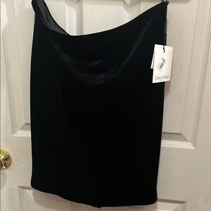 Calvin Klein Black Velvet Mini Skirt for Cocktail